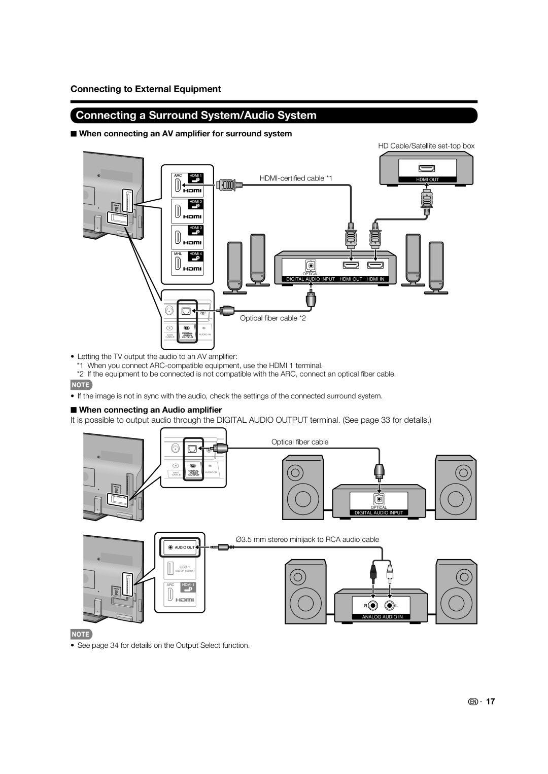 Sharp 60LE745U, 80LE844U, 70LE745U, 70LE847U When It is, Letting *1, See page 34 for details on the Output Select function 