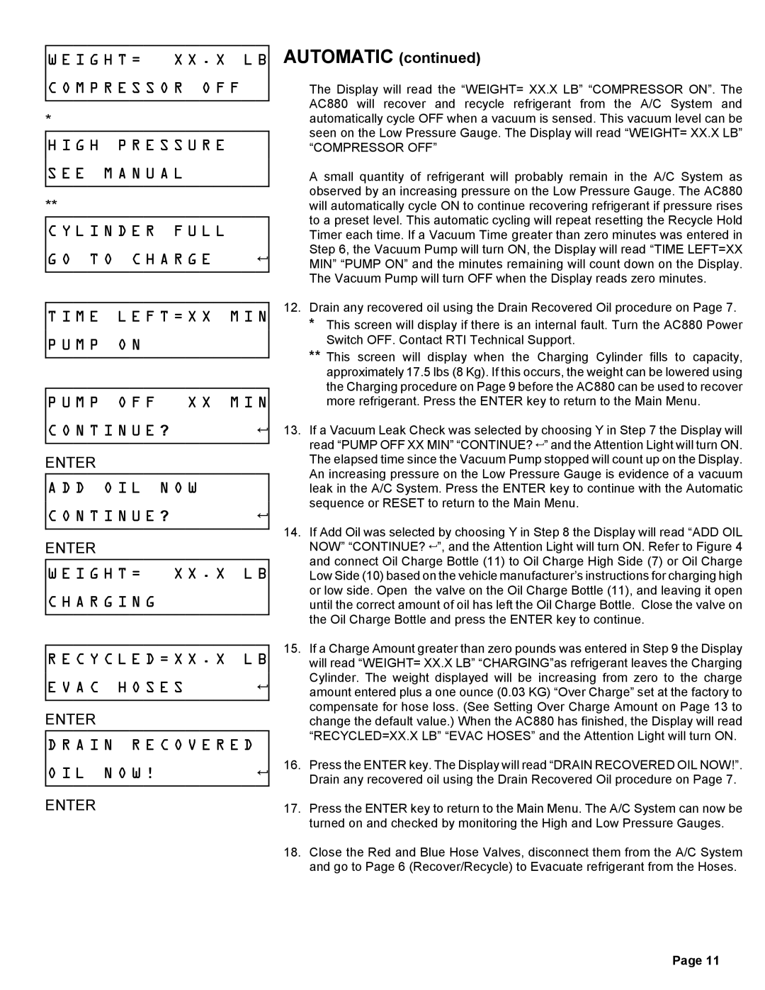 Sharp AC880 system manual M P O F F M I N 