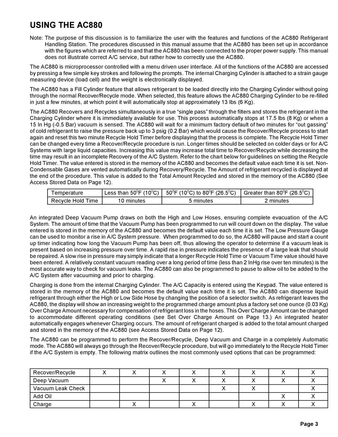 Sharp system manual Using the AC880 