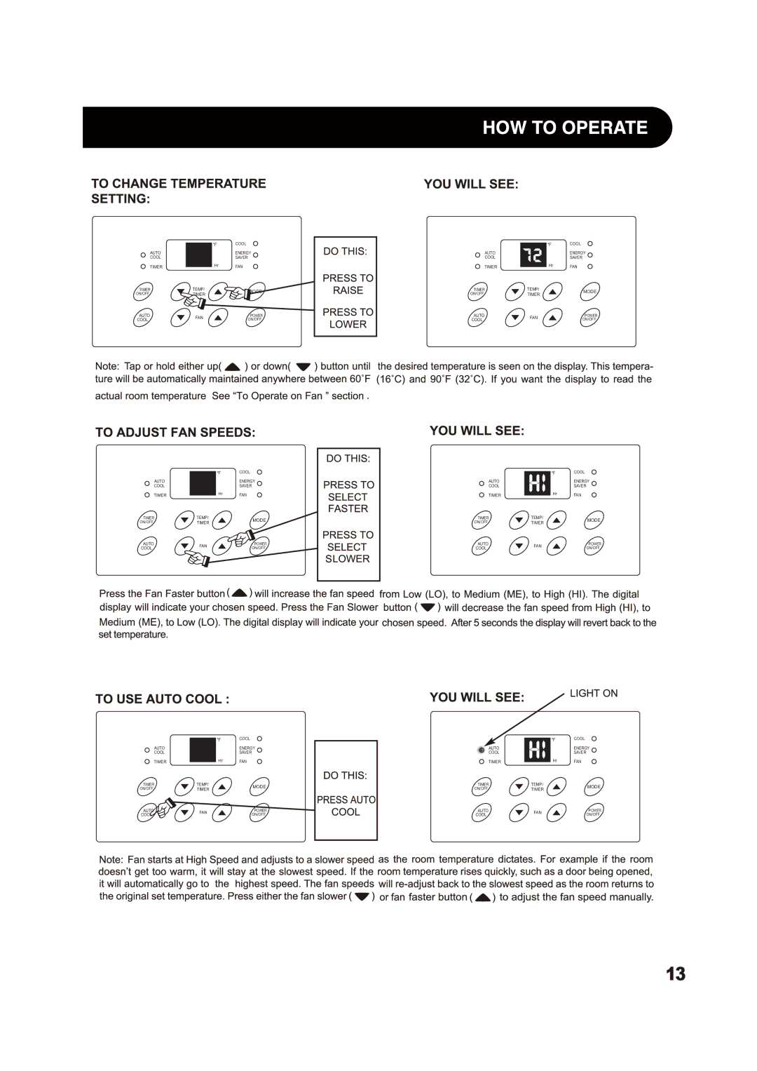 Sharp AF-Q80PX, AF-Q60PX manual Auto Cool Timer 