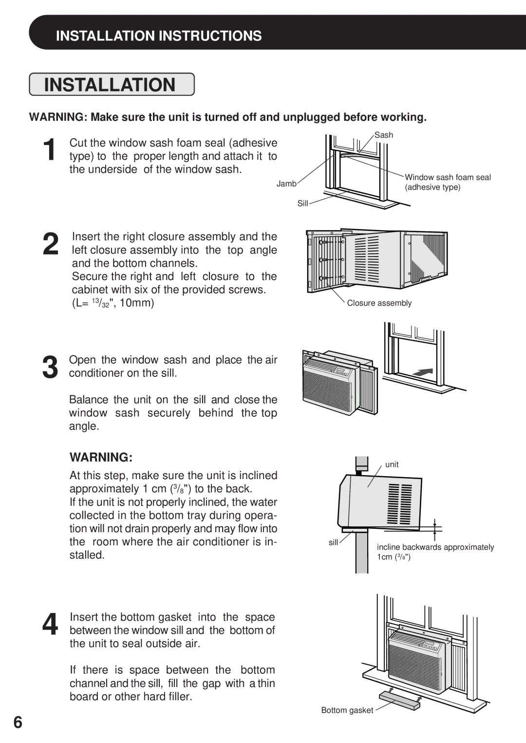 Sharp AF-R80CX, AF-R85CX, AF-S80CX operation manual Installation 