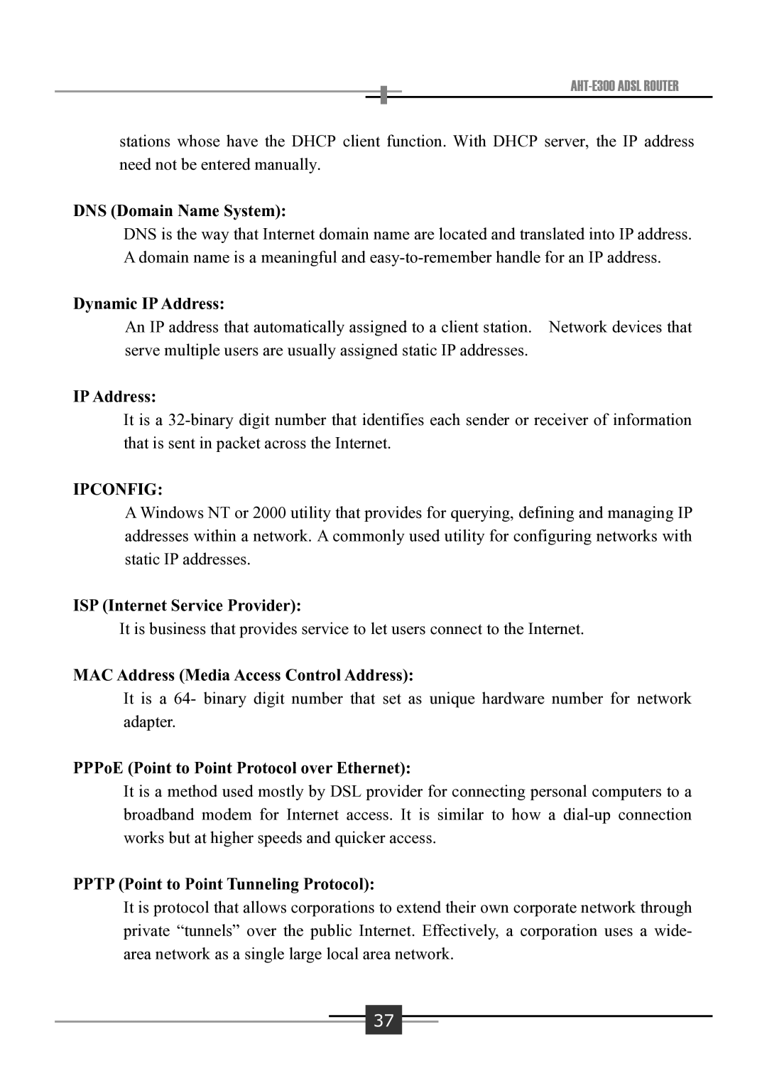 Sharp AHT-E300 user manual Ipconfig 