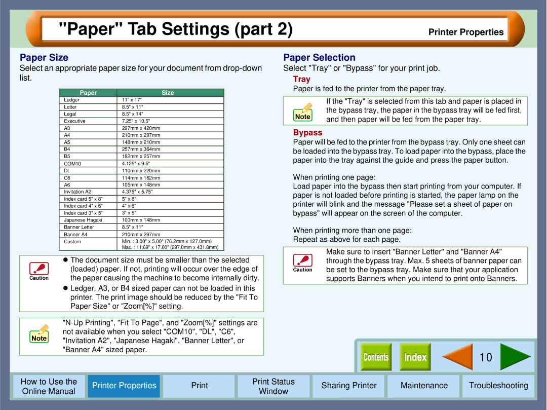 Sharp AJ-1800, AJ-2000 manual Paper Size, Tray, Bypass 