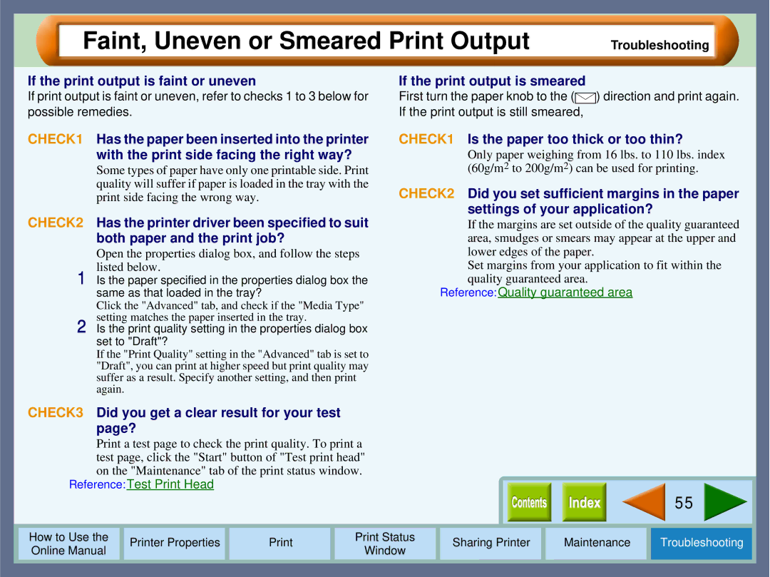 Sharp AJ-2000, AJ-1800 manual Faint, Uneven or Smeared Print Output 