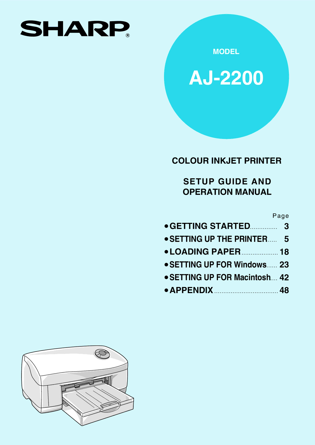 Sharp AJ-2200 appendix 