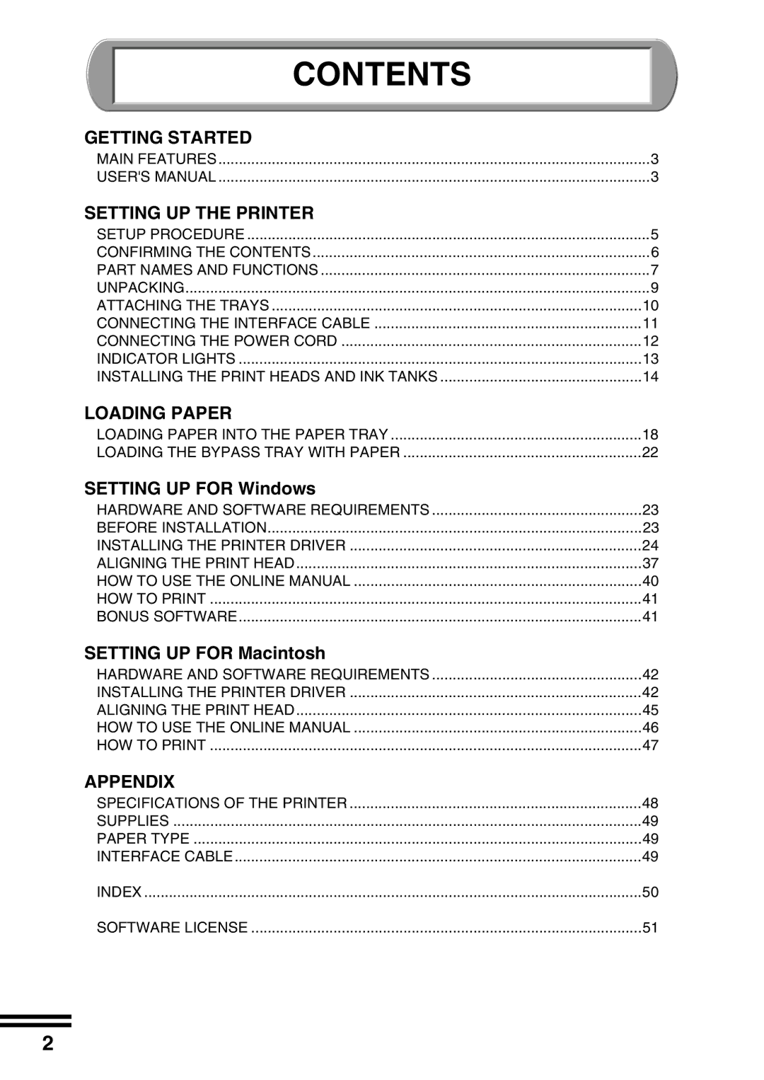 Sharp AJ-2200 appendix Contents 