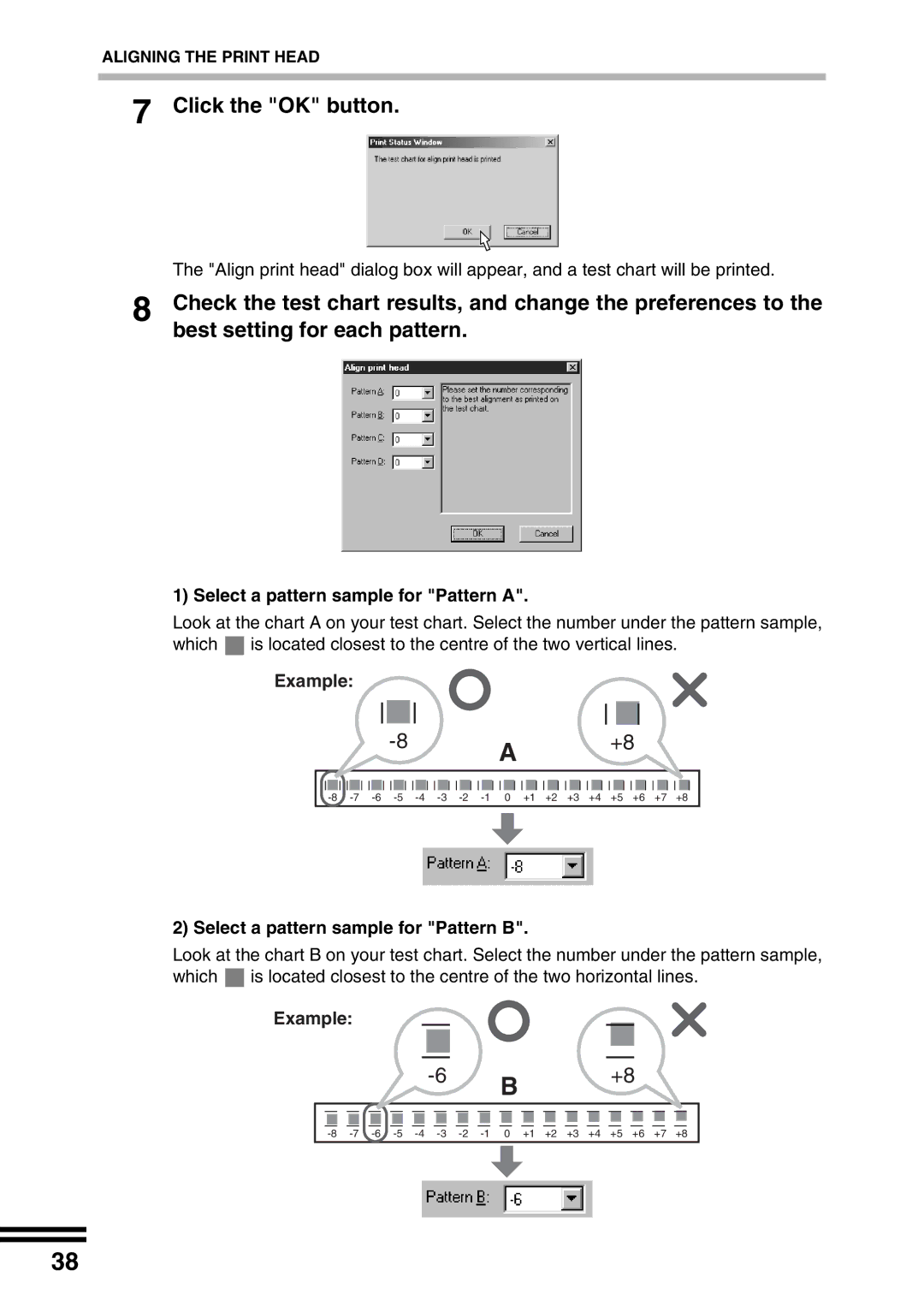 Sharp AJ-2200 appendix Select a pattern sample for Pattern a, Example, Select a pattern sample for Pattern B 