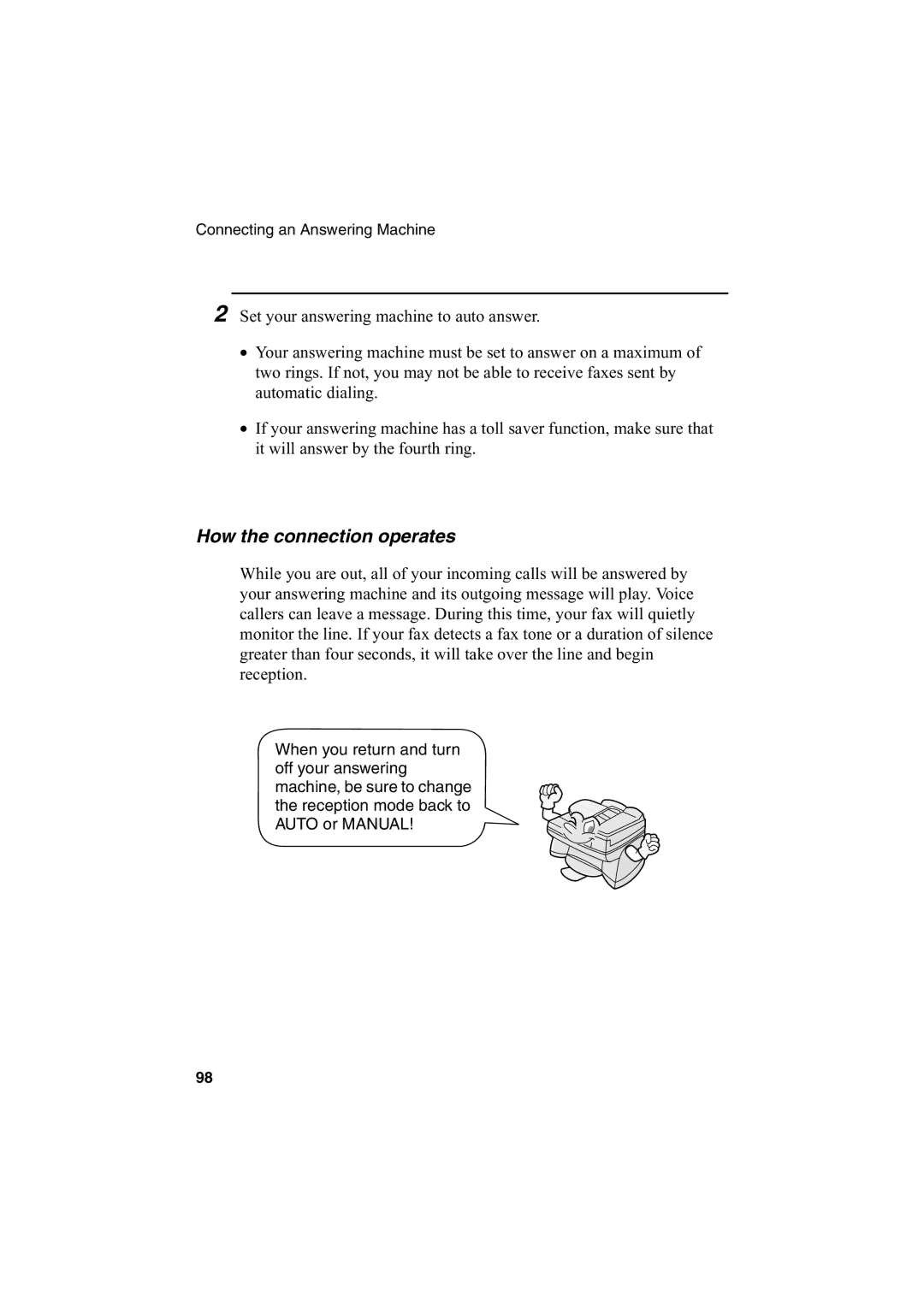 Sharp AJ-5030 operation manual How the connection operates 