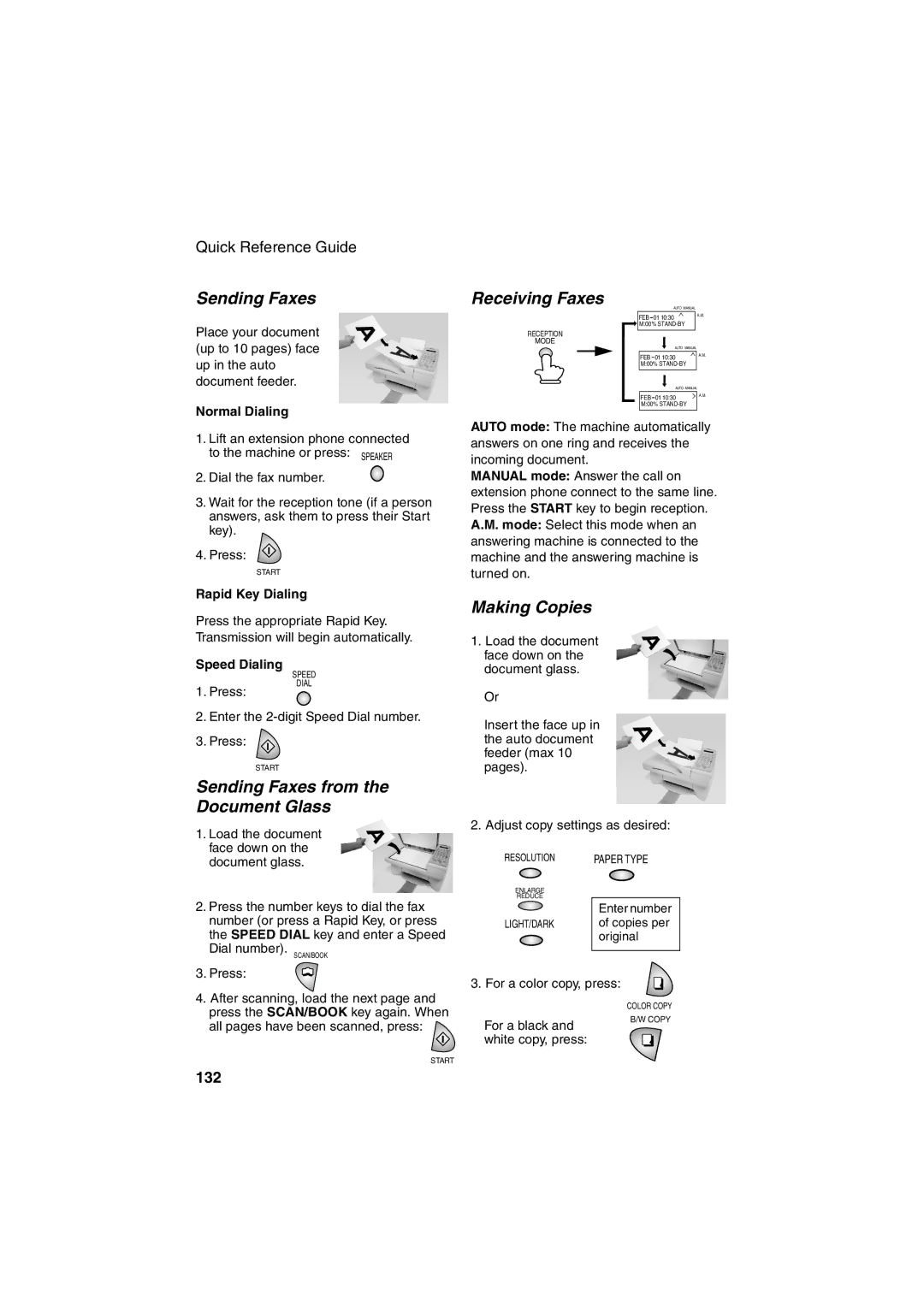 Sharp AJ-5030 operation manual Sending Faxes from the Document Glass 