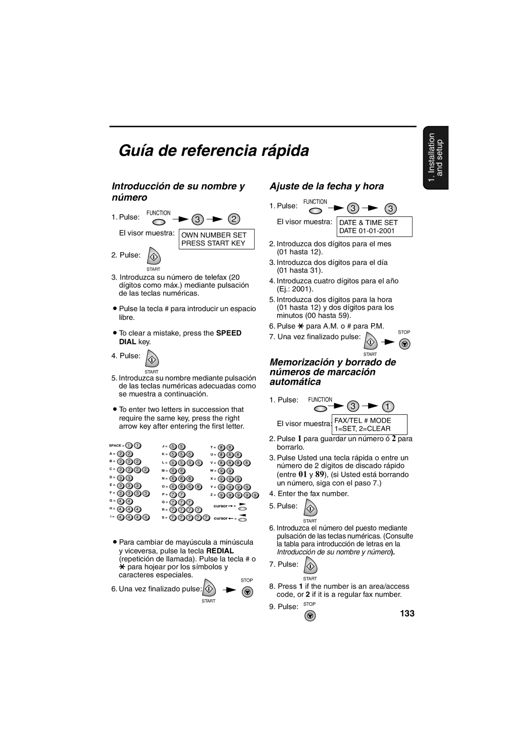 Sharp AJ-5030 operation manual Guía de referencia rápida, OWN Number SET Press Start KEY 