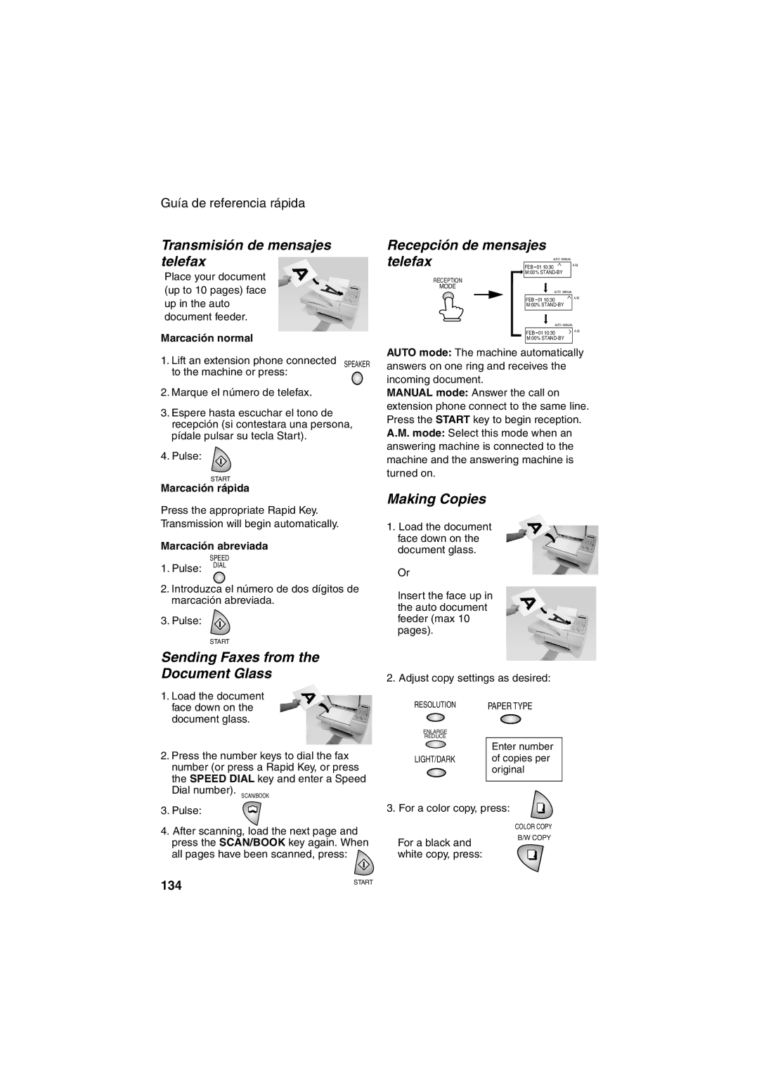 Sharp AJ-5030 operation manual Transmisión de mensajes telefax 