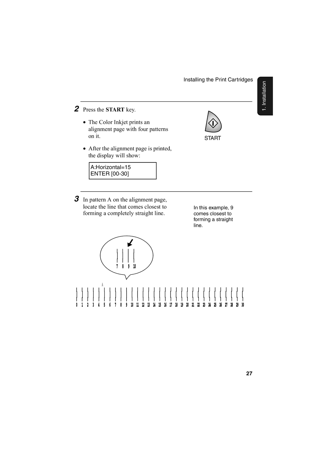 Sharp AJ-5030 operation manual After the alignment page is printed, the display will show 