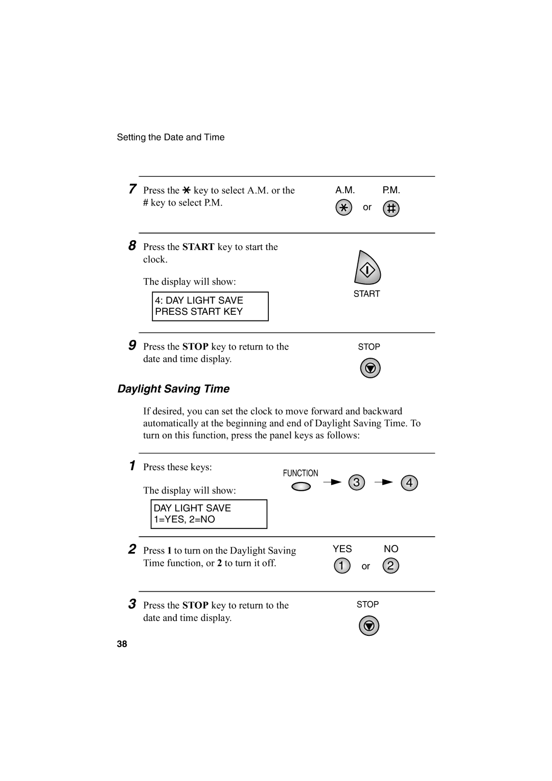 Sharp AJ-5030 operation manual Daylight Saving Time 