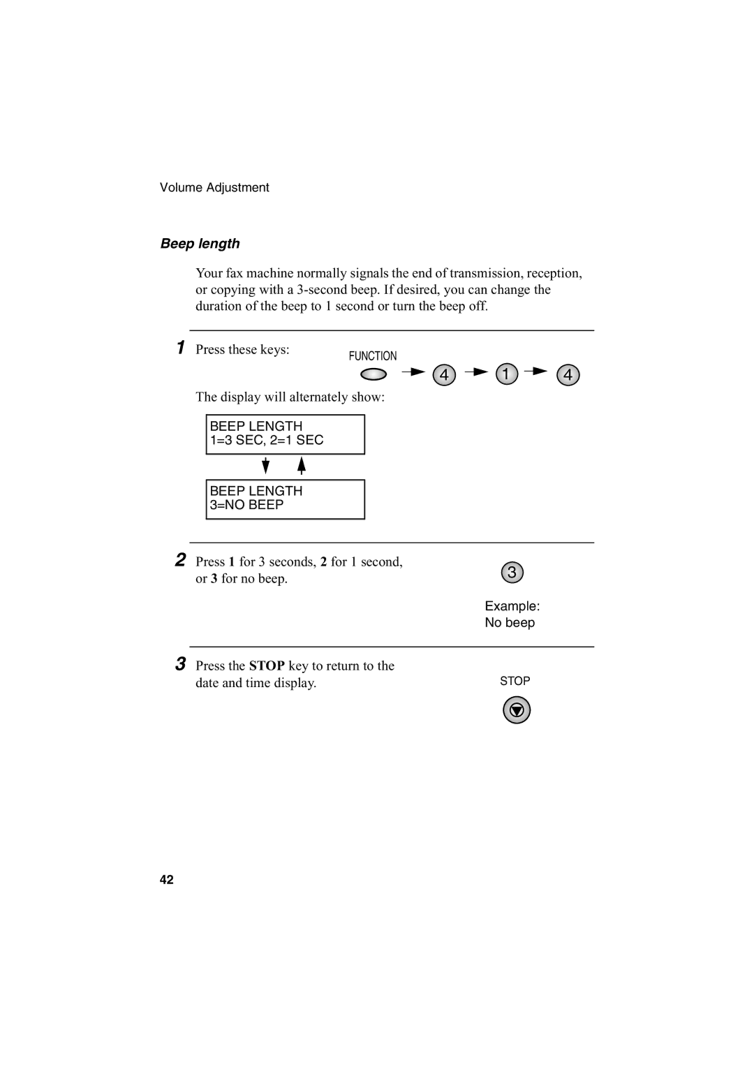 Sharp AJ-5030 operation manual Beep length 