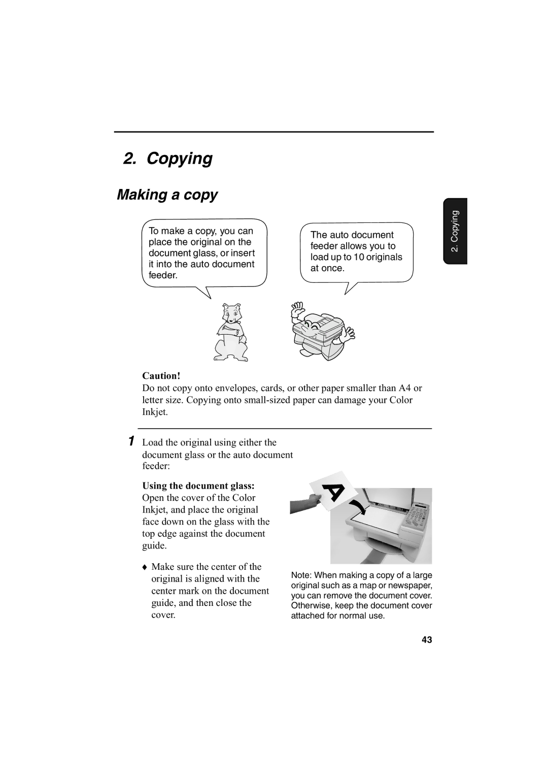 Sharp AJ-5030 operation manual Copying, Making a copy 