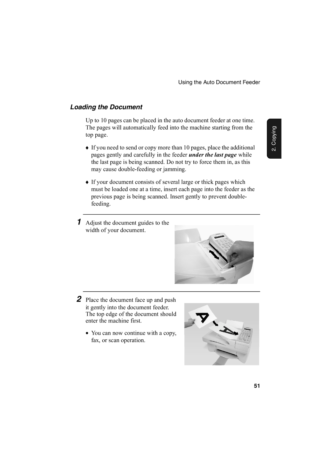 Sharp AJ-5030 operation manual Loading the Document 