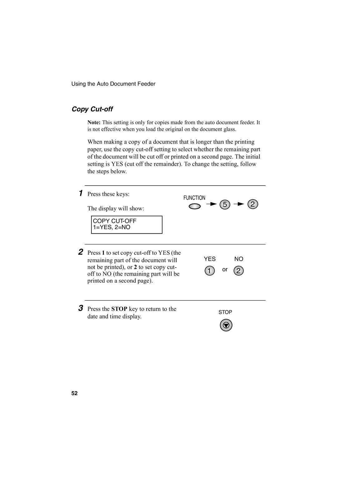 Sharp AJ-5030 operation manual Copy Cut-off 