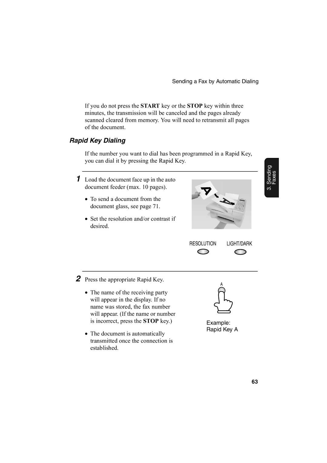 Sharp AJ-5030 operation manual Rapid Key Dialing 