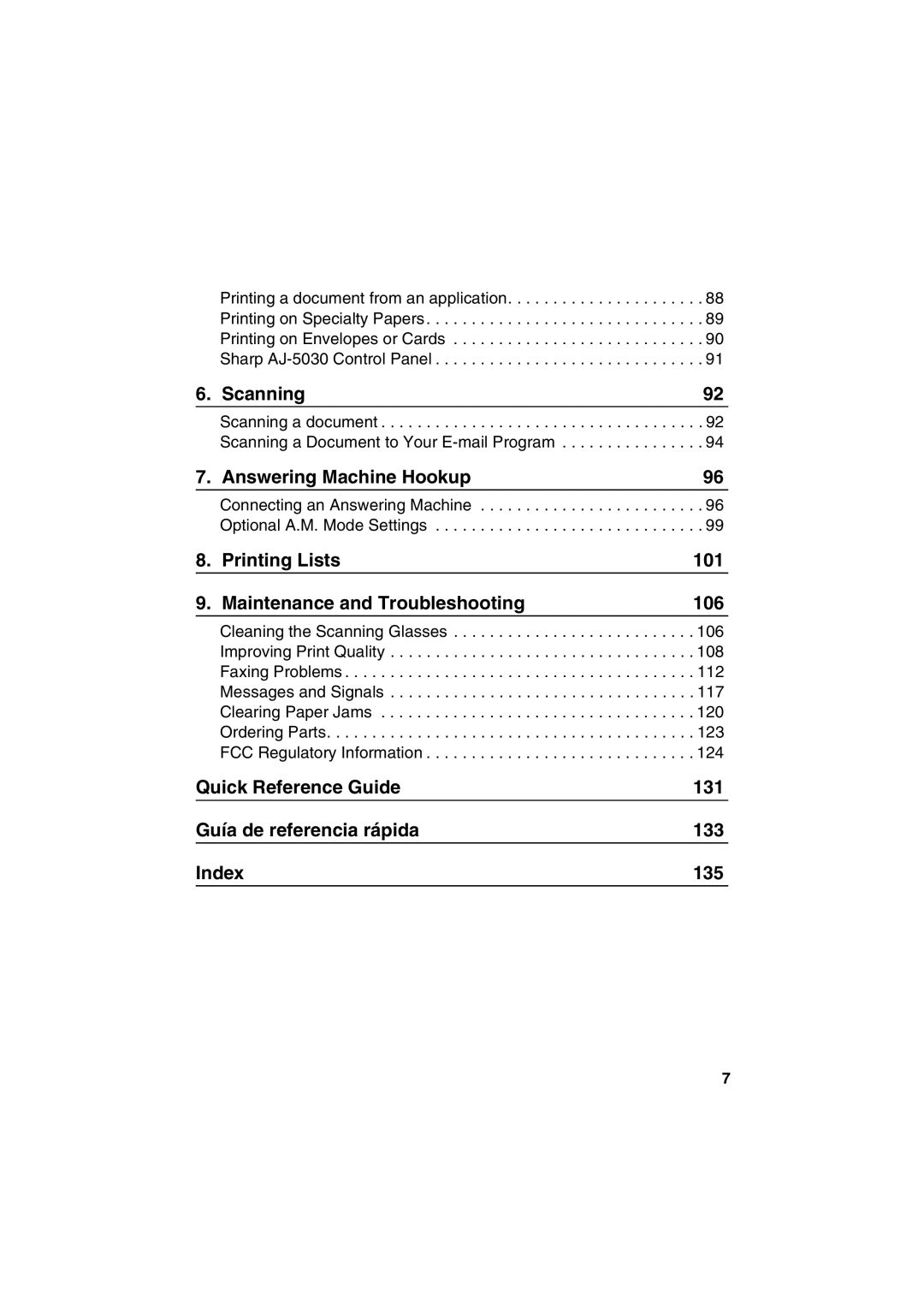 Sharp AJ-5030 operation manual Scanning 