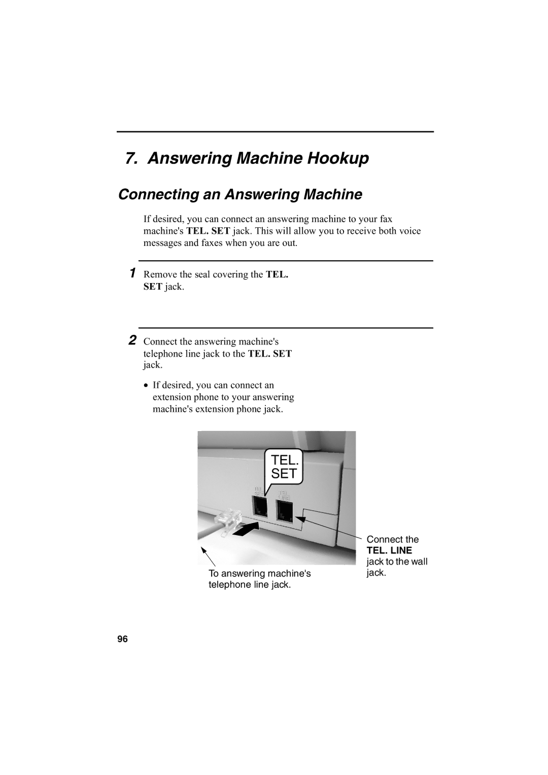 Sharp AJ-5030 operation manual Answering Machine Hookup, Connecting an Answering Machine 