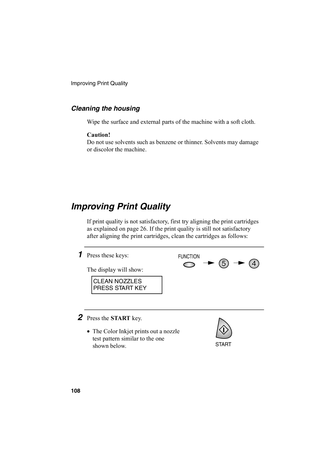 Sharp AJ-5030 operation manual Improving Print Quality, Cleaning the housing 