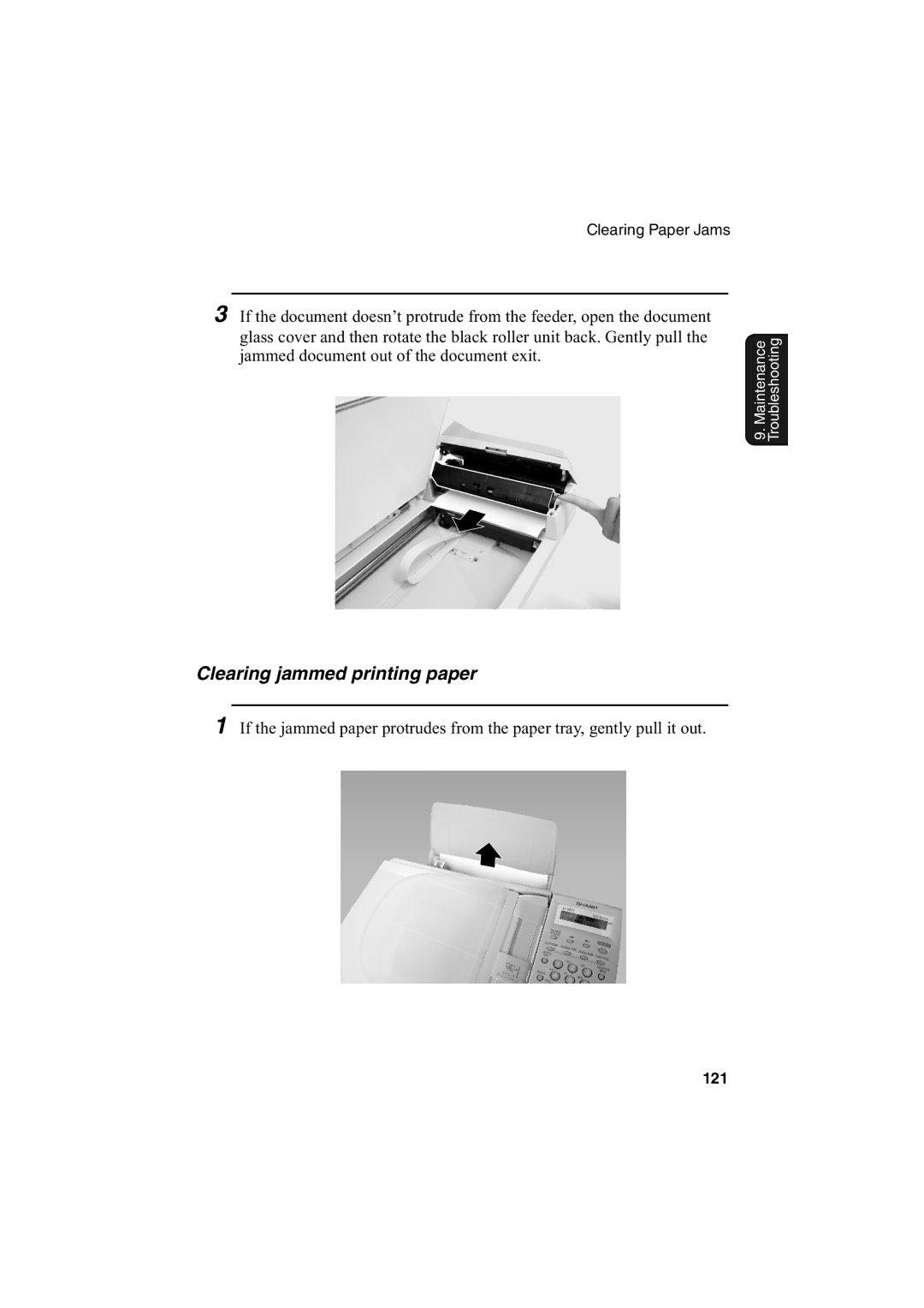 Sharp AJ-5030 operation manual Clearing jammed printing paper 