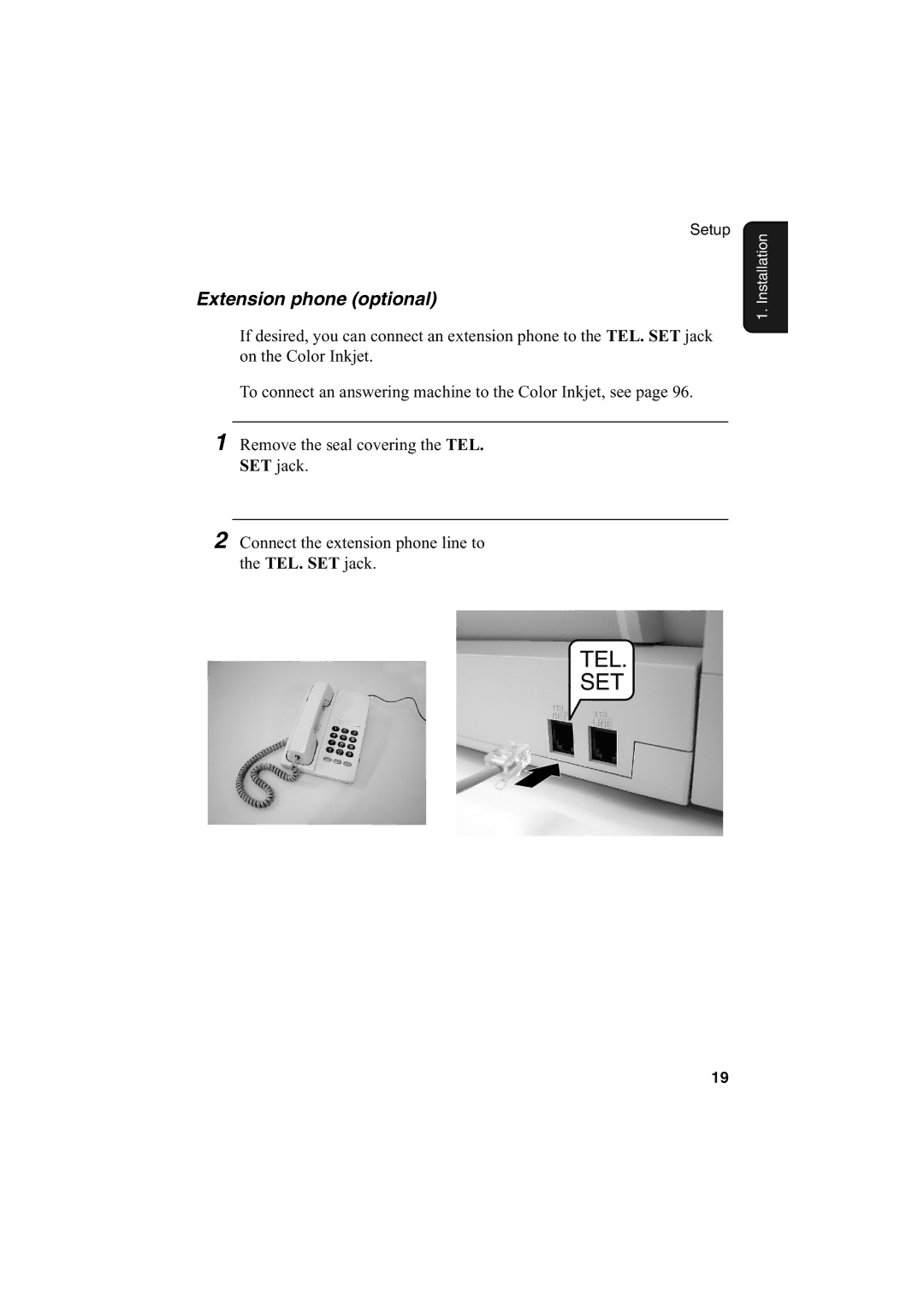 Sharp AJ-5030 operation manual Extension phone optional 