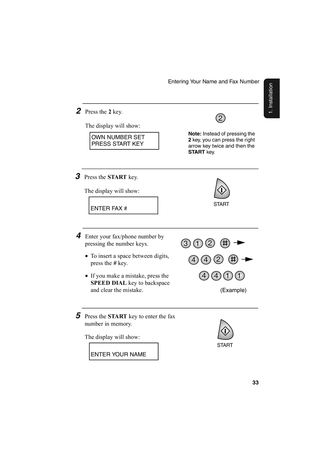 Sharp AJ-5030 operation manual Press the Start key Display will show 