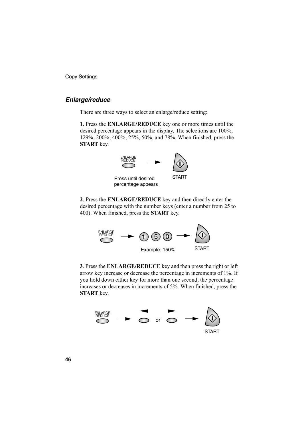 Sharp AJ-5030 operation manual Enlarge/reduce 