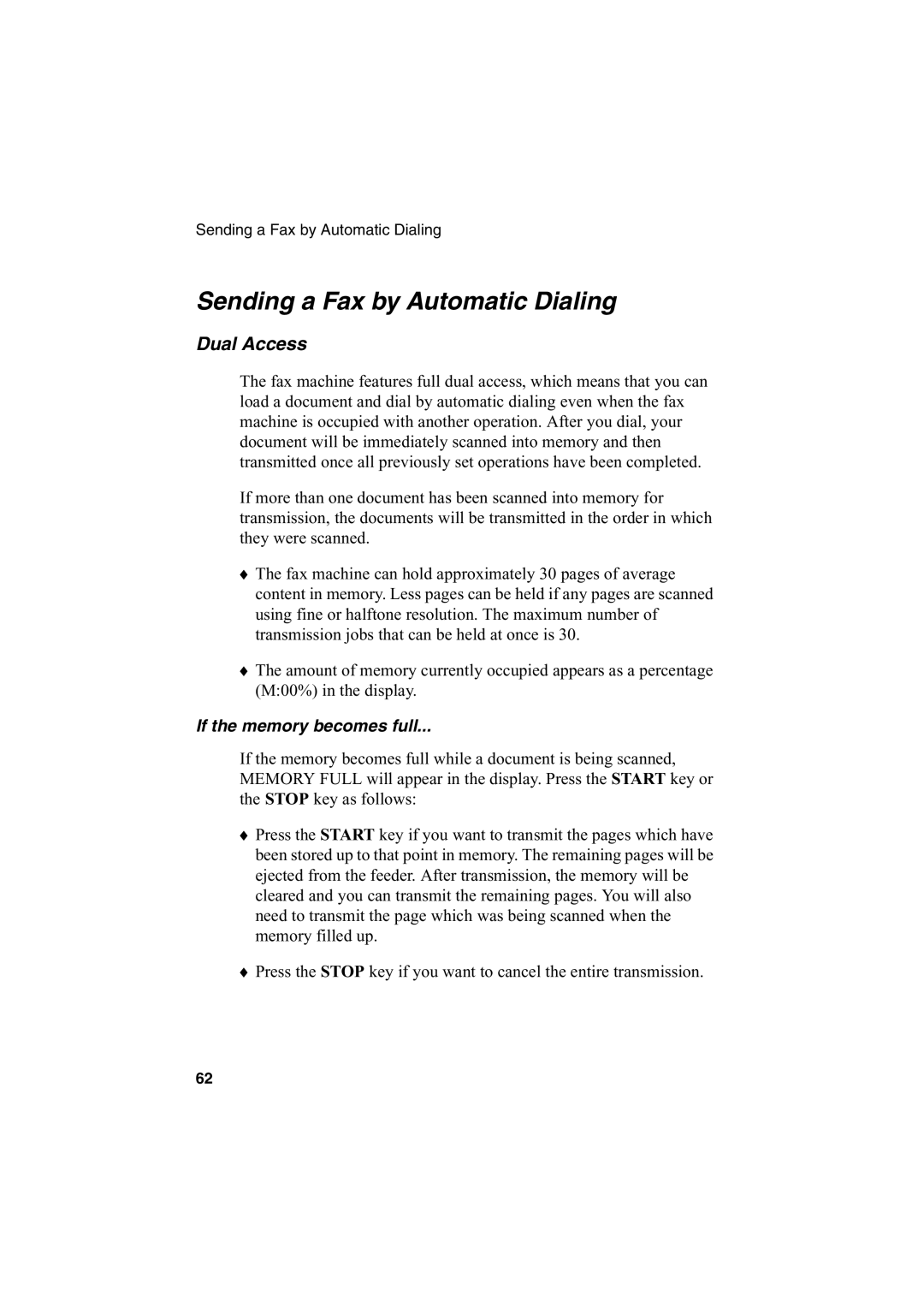 Sharp AJ-5030 operation manual Sending a Fax by Automatic Dialing, Dual Access 