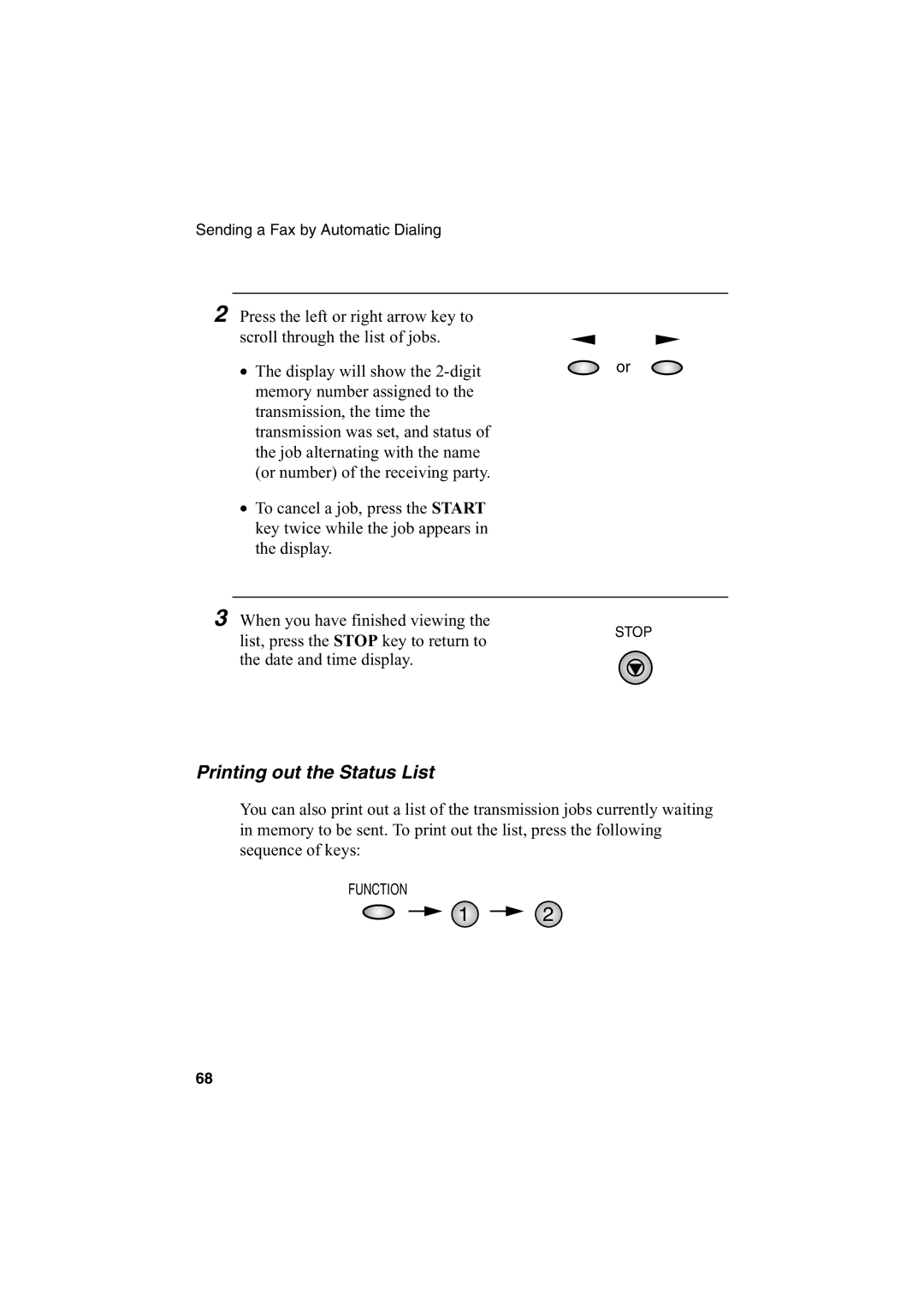 Sharp AJ-5030 operation manual Printing out the Status List 