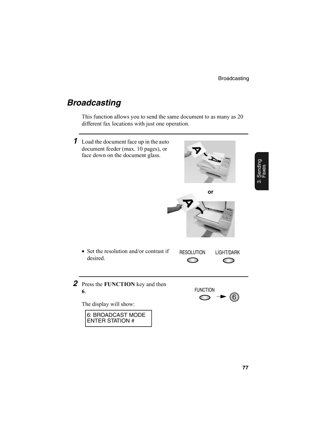 Sharp AJ-5030 operation manual Broadcasting 