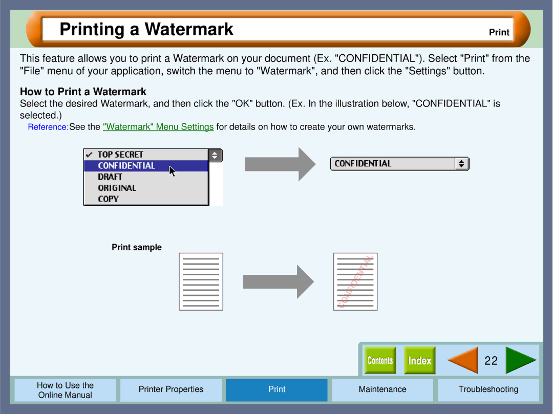 Sharp AJ2000 manual Printing a Watermark, How to Print a Watermark 