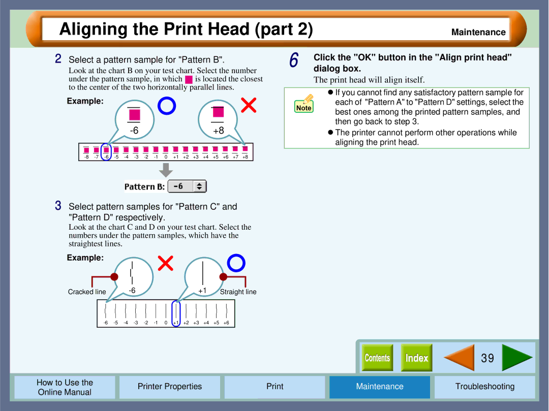 Sharp AJ2000 manual Click the OK button in the Align print head, Dialog box 