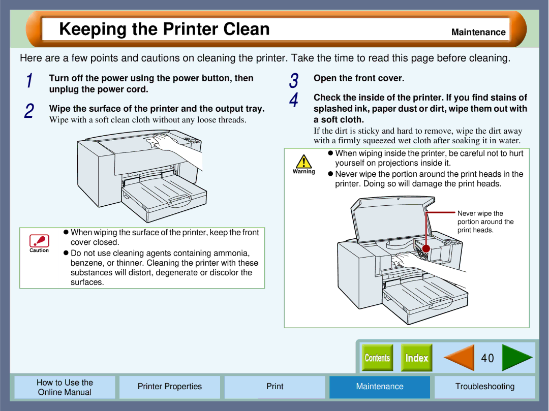 Sharp AJ2000 manual Keeping the Printer Clean 