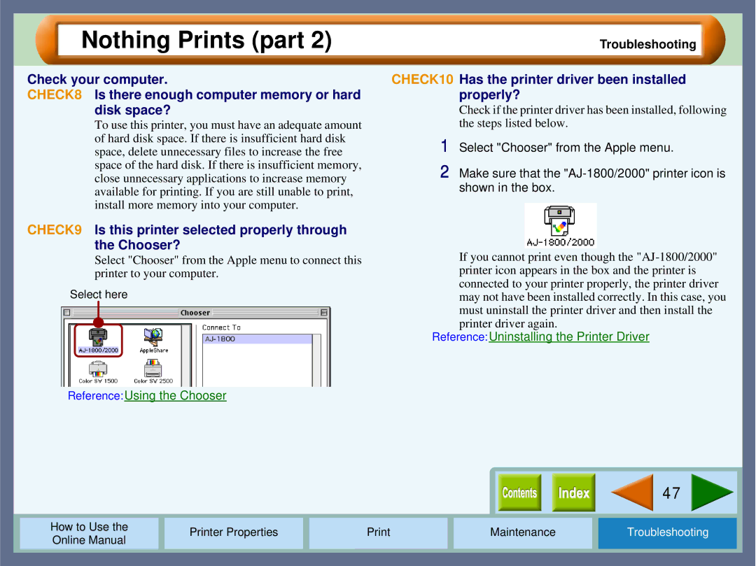 Sharp AJ2000 manual CHECK10 Has the printer driver been installed properly? 