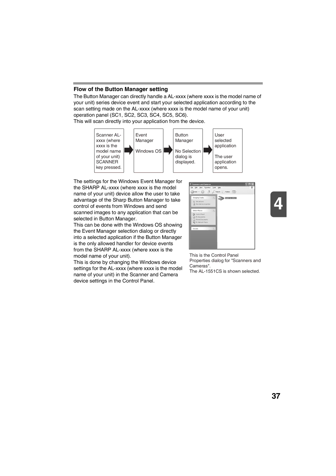 Sharp AL-1215 operation manual Flow of the Button Manager setting 