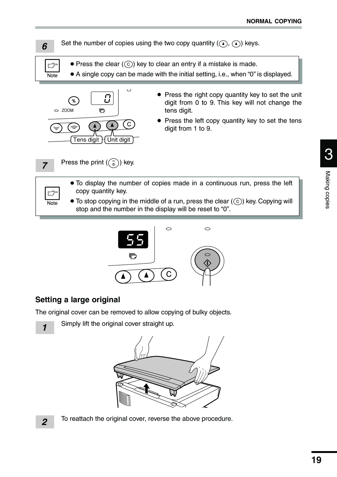 Sharp AL-1340 operation manual Setting a large original 