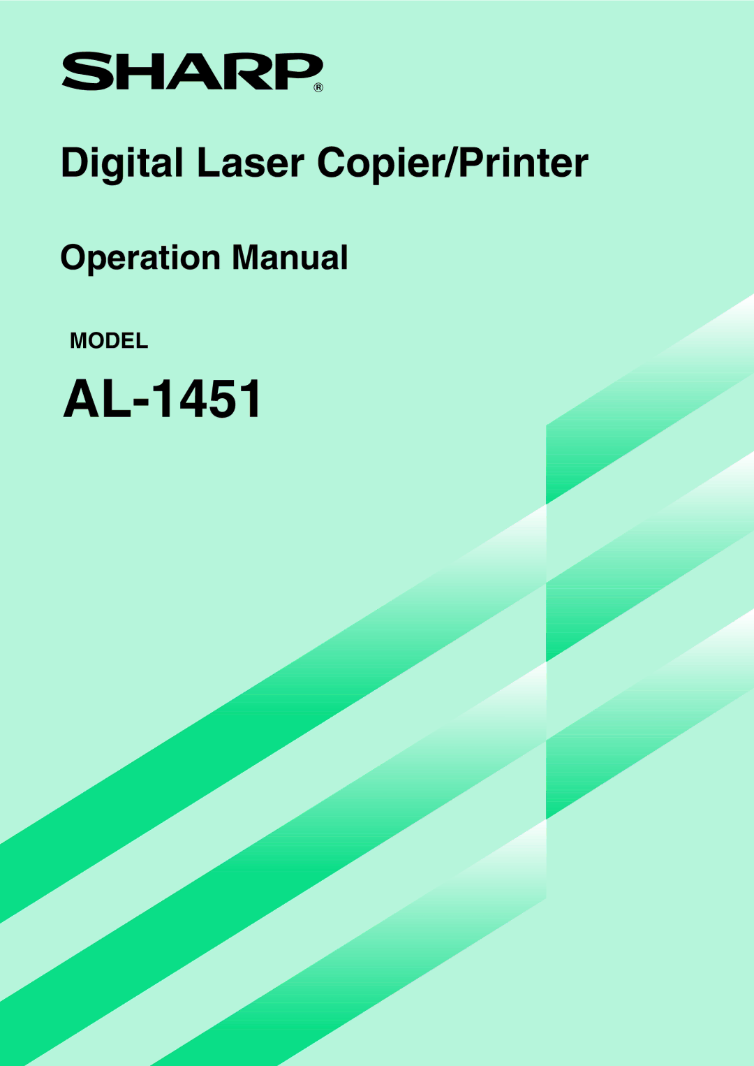 Sharp AL-1451 operation manual 