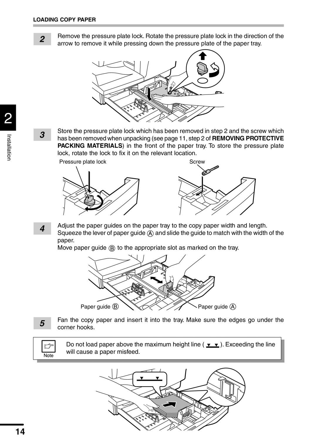 Sharp AL-1451 operation manual Corner hooks 