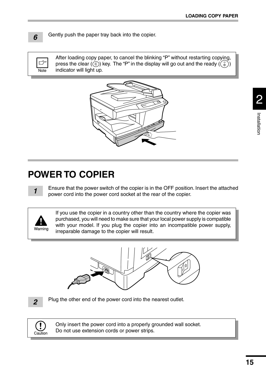 Sharp AL-1451 operation manual Power to Copier 