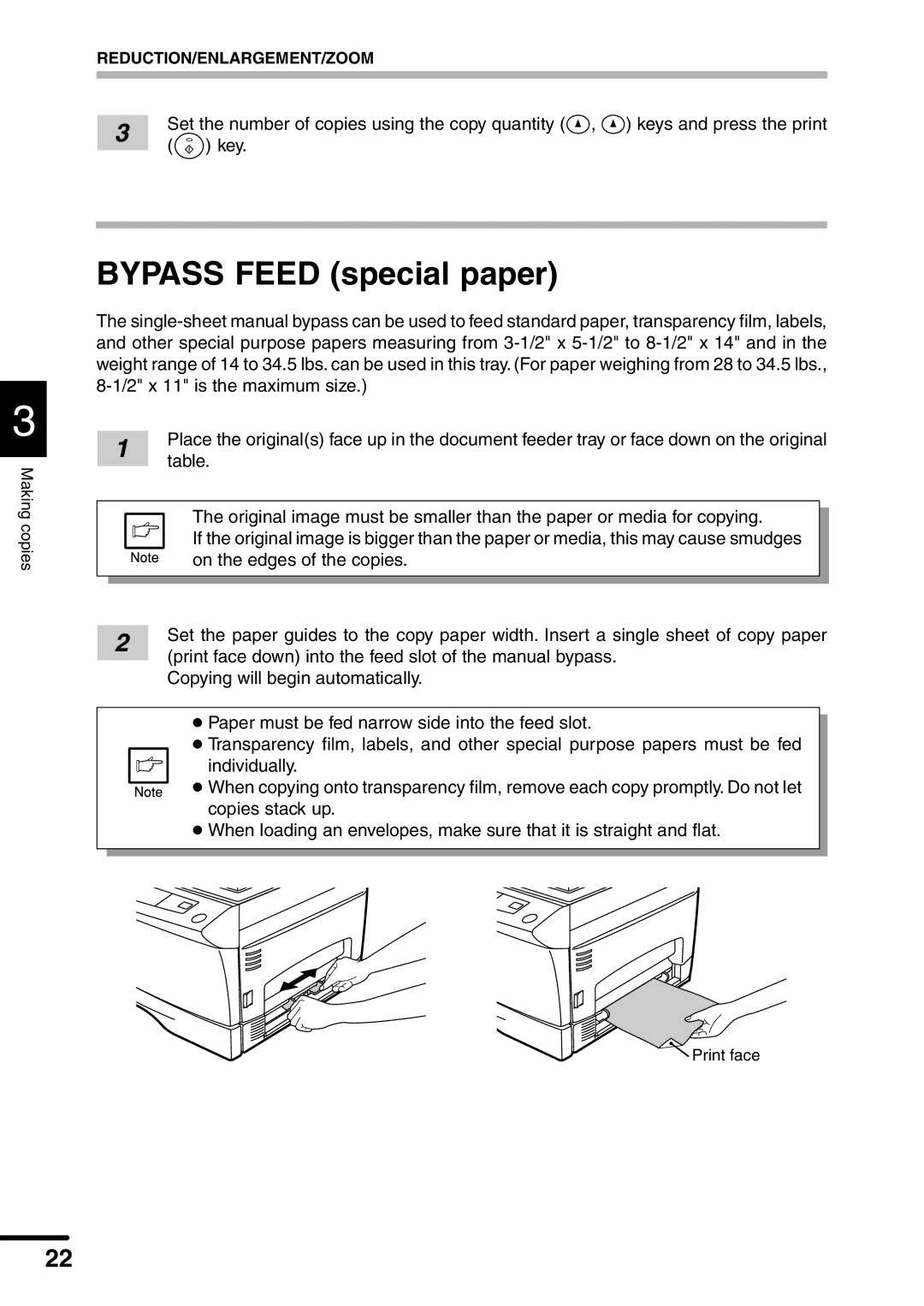 Sharp AL-1451 operation manual Bypass Feed special paper 