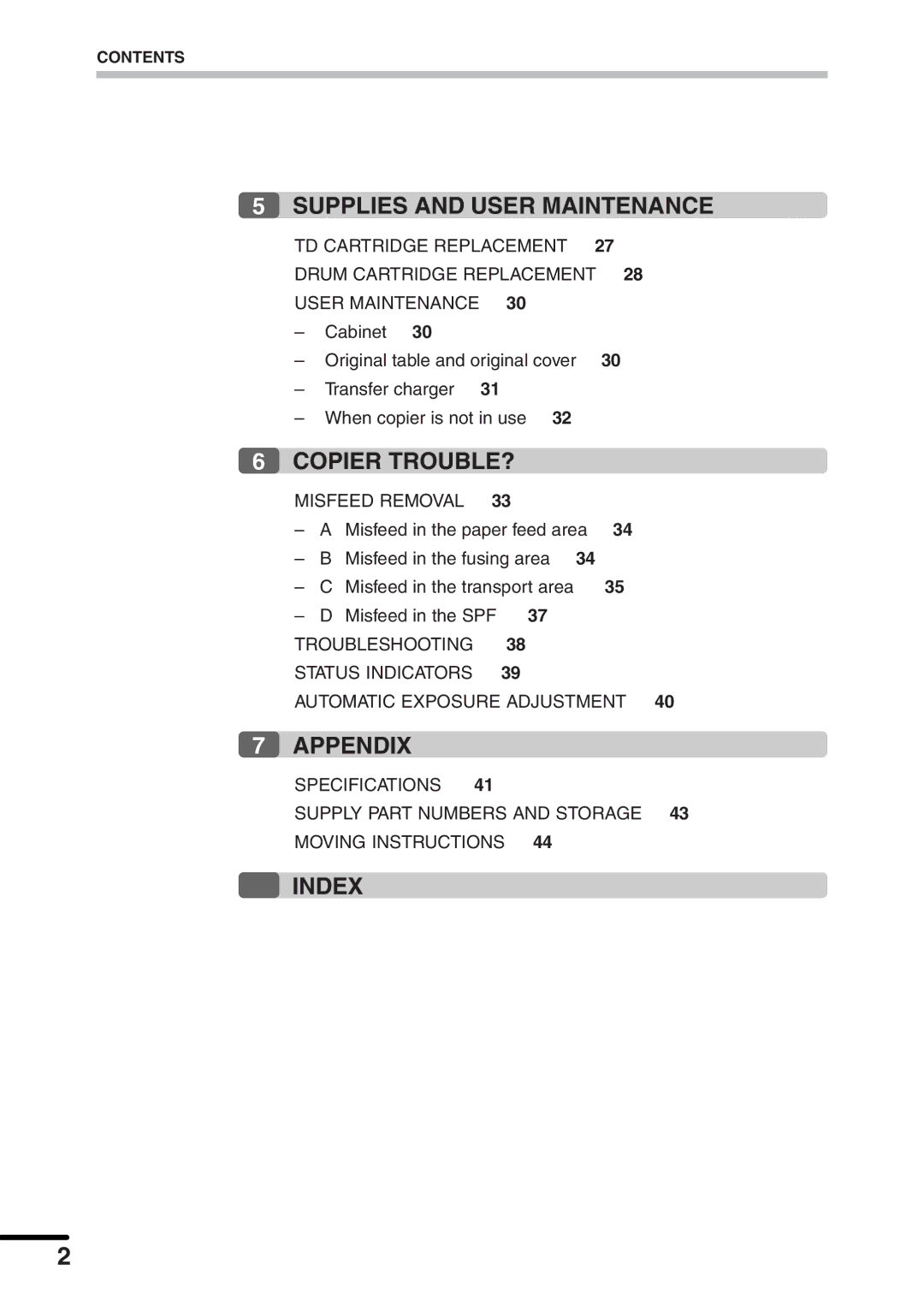 Sharp AL-1451 operation manual Appendix 