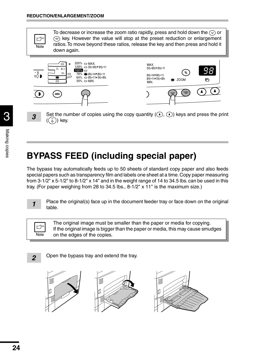 Sharp AL-1551 operation manual Bypass Feed including special paper 