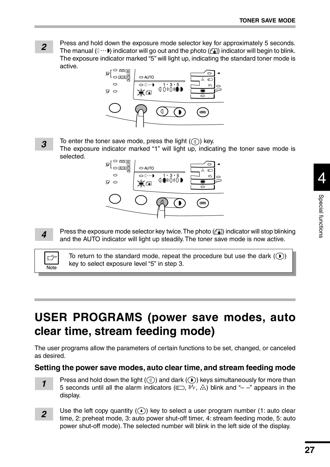 Sharp AL-1551 operation manual Toner Save Mode 