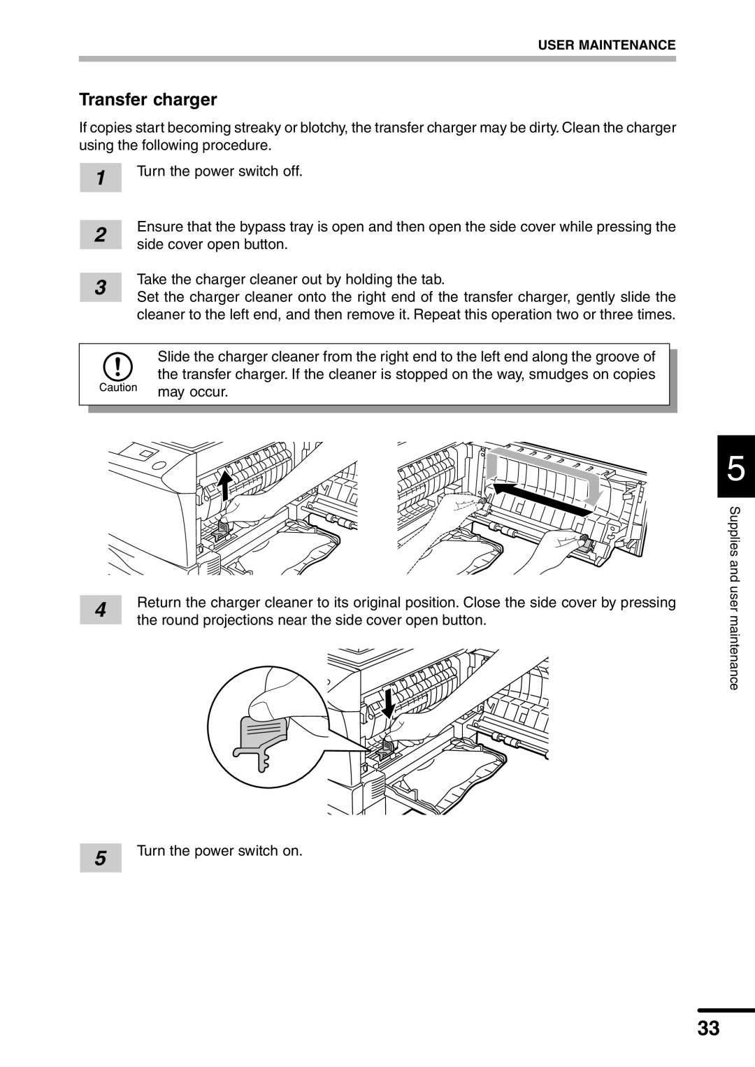 Sharp AL-1551 operation manual Transfer charger 