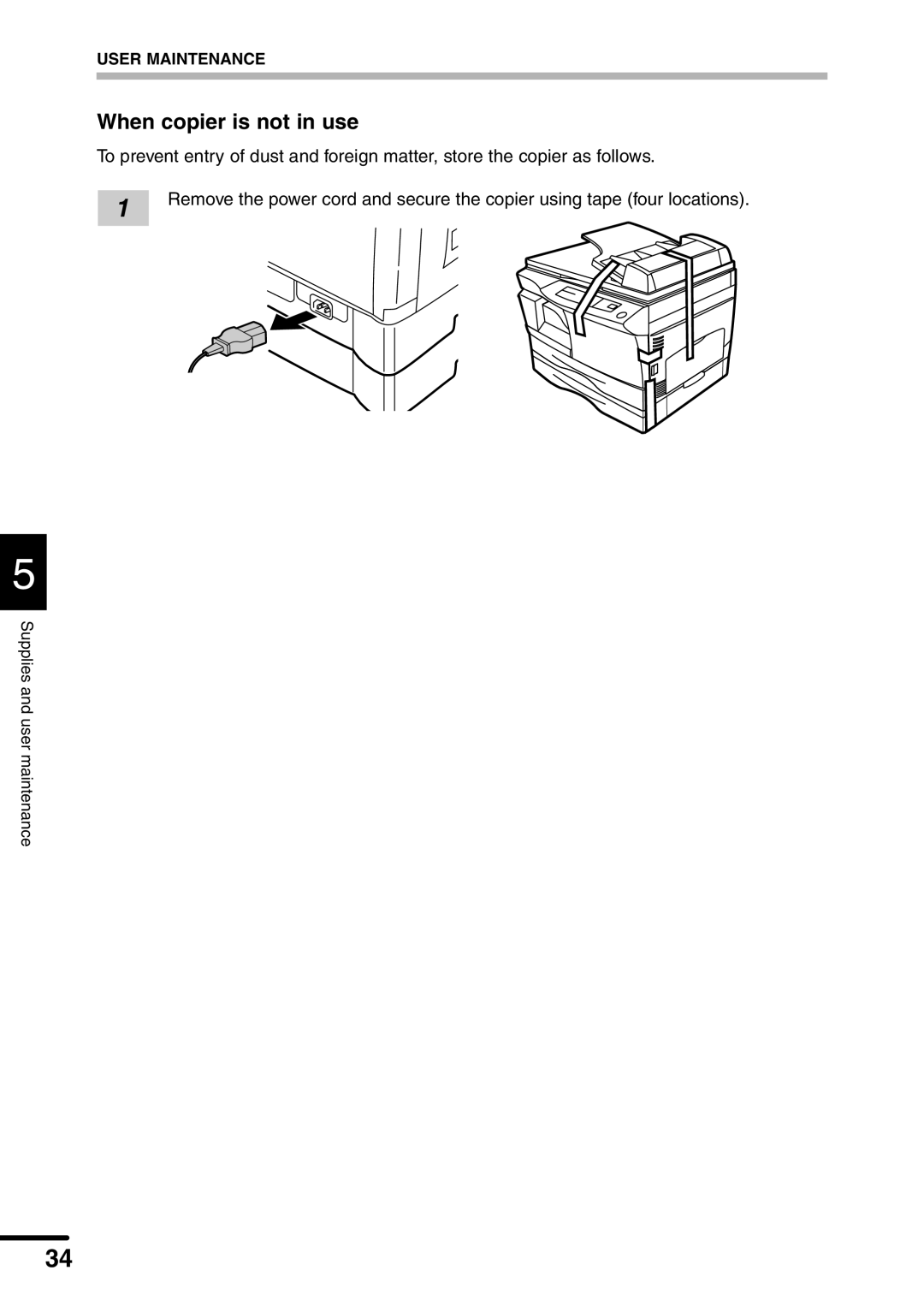 Sharp AL-1551 operation manual When copier is not in use 