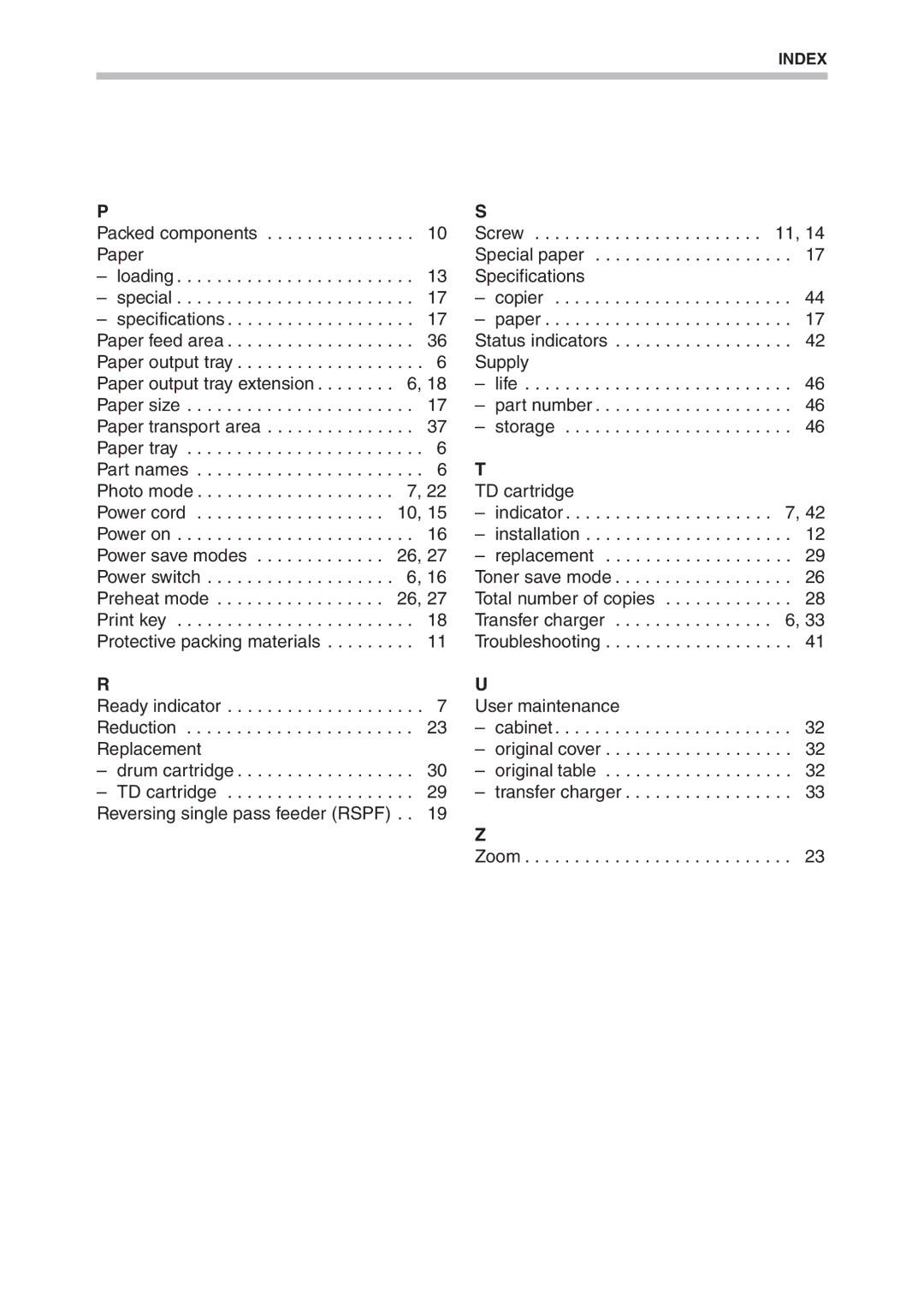 Sharp AL-1551 operation manual Packed components Paper Loading Special 