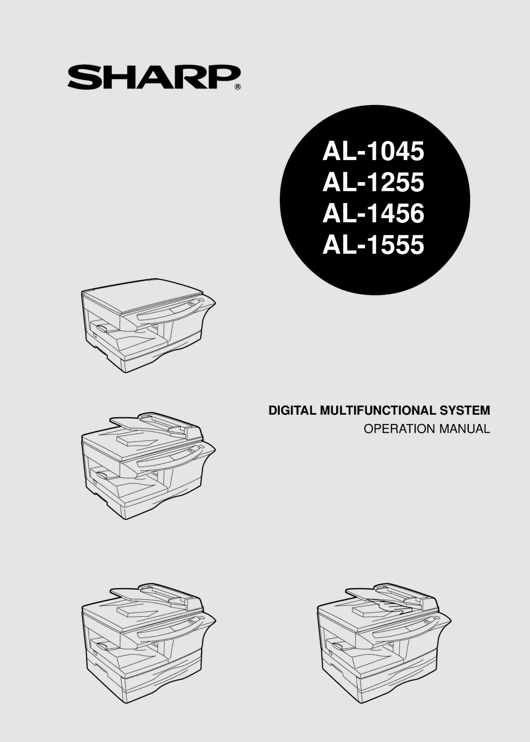 Sharp operation manual AL-1045 AL-1255 AL-1456 AL-1555 