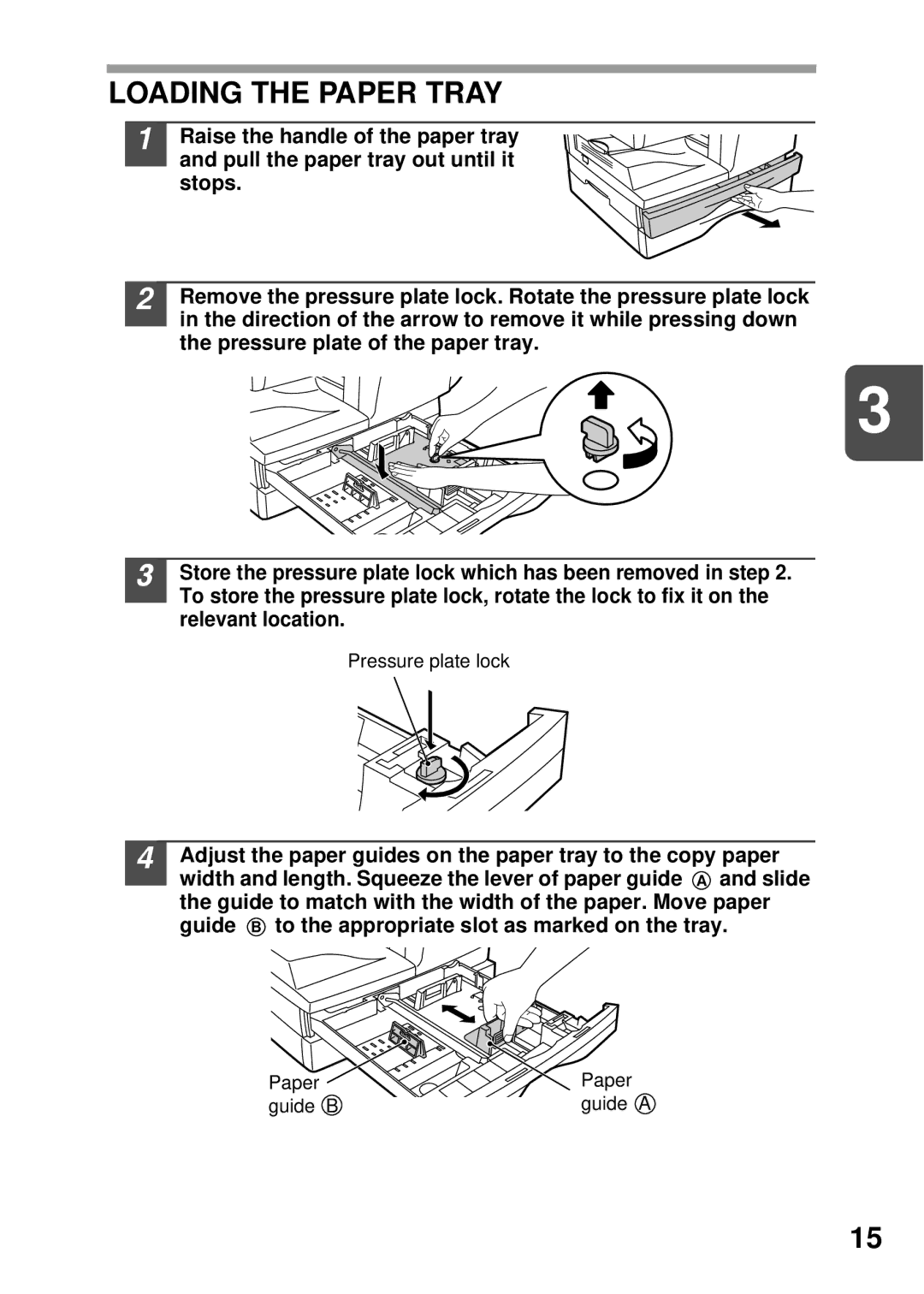 Sharp AL-1456, AL-1555, AL-1045, AL-1255 operation manual Loading the Paper Tray 